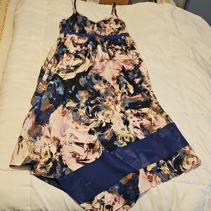 Simply Vera Vera Wang Blue and Pink Spaghetti Strap Sundress